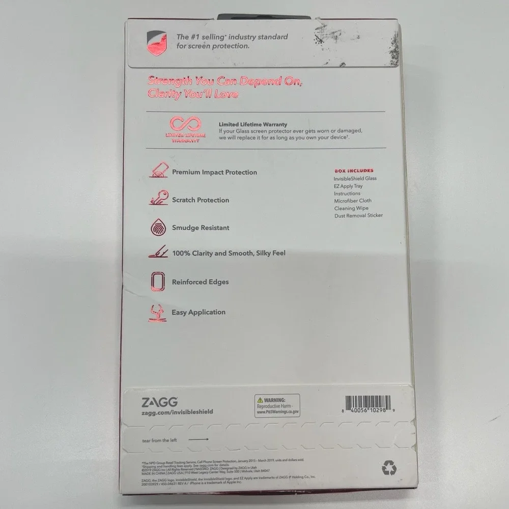 ZAGG InvisibleShield Glass Screen Protector iPhone Xs Max 11 Pro Max 6.5 In NEW